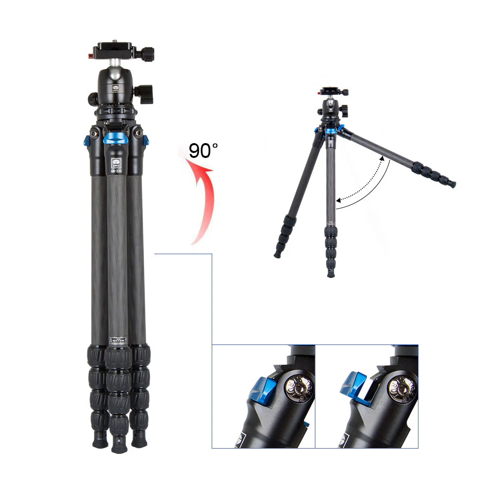 SIRUI AM-225 Travellegs Dreibeinstativ Carbon mit Kugelkopf B-00K - AM2-Serie - Image 4