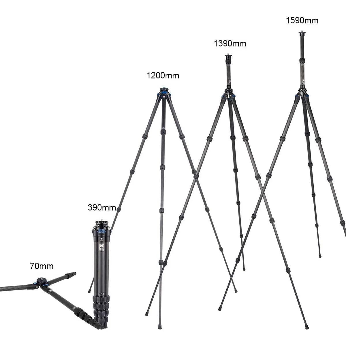 SIRUI AM-225 Travellegs Dreibeinstativ Carbon mit Mittelsule SL-100 - AM2-Serie - Image 3