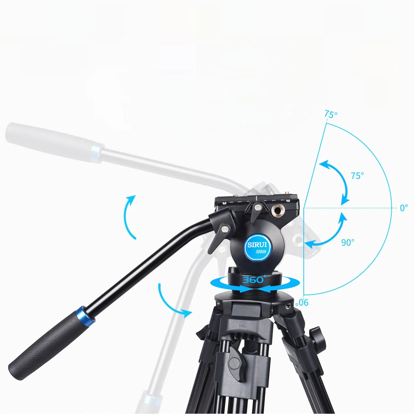 SIRUI SH-05 Broadcaststativ 140 cm - Starter mit Videoneiger - SH-Serie - Image 5